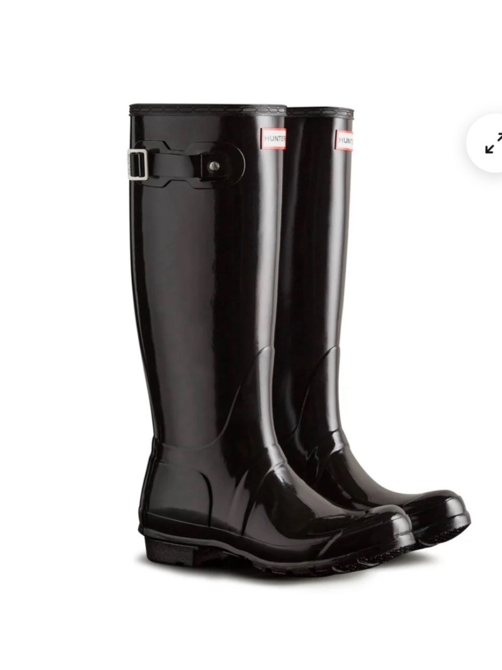 Hunter Tall Gloss Rain Boots in Black EU size 7